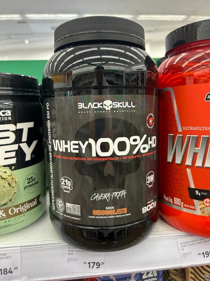 Black Skull Whey 100% HD Gourmet Pote 900g Baunilha
