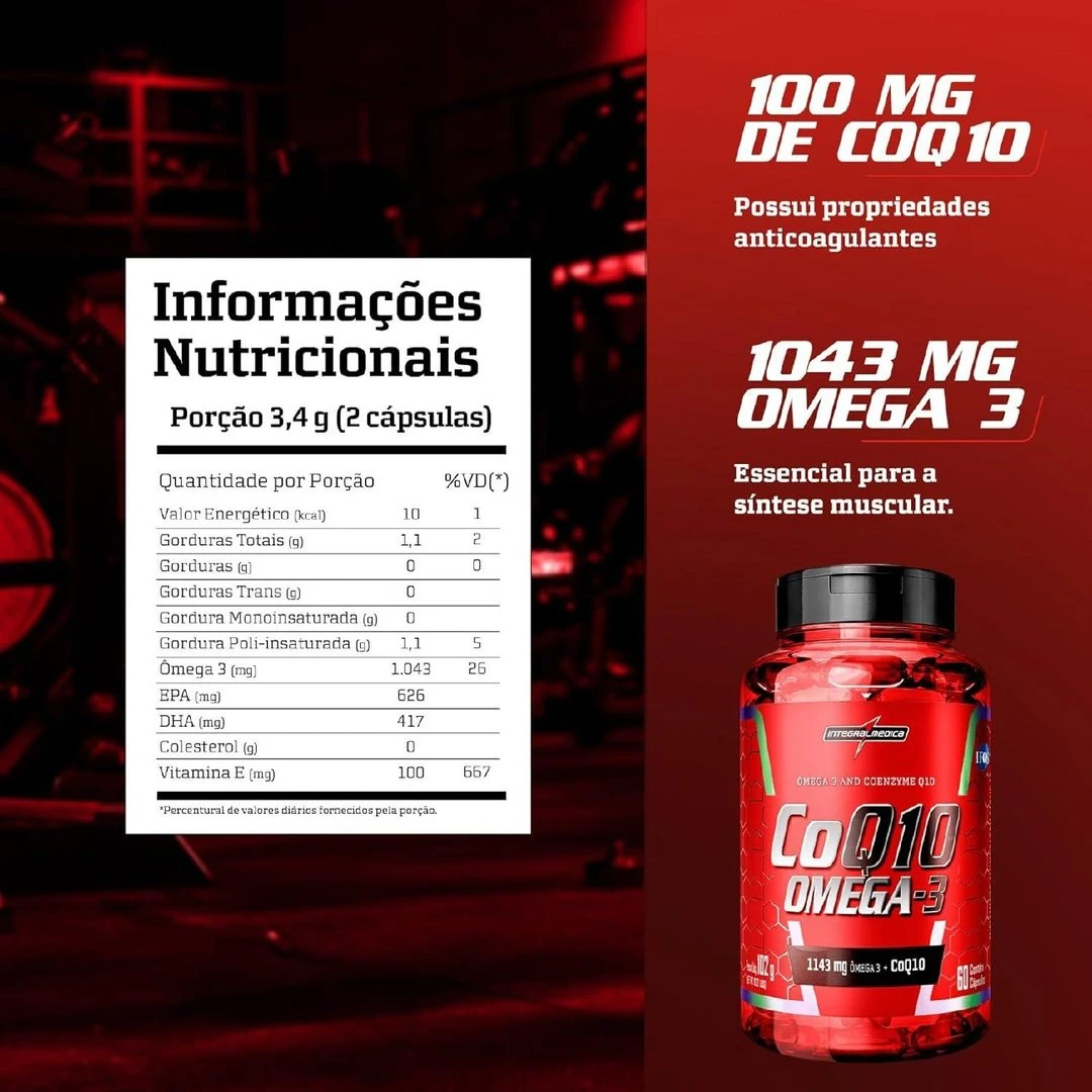 Integralmedica CoQ10 + Ômega 3 - Suplemento Alimentar Funcional - 60 Cápsulas