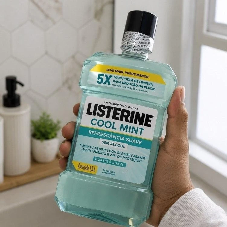 Listerine Cool Mint Enxaguante Bucal Sem Álcool, 1,5l